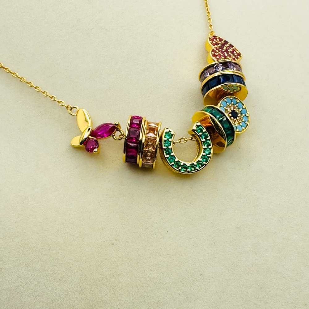 KATE SPADE 🌈 Rainbow Joy Charm Necklace NWT W/ Dust Bag - Picture 6 of 7